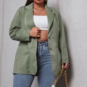 3/$10 Lightweight Olive Green Lapel Blazer